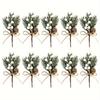 10pcs Festive Christmas Pick Bouquet - Artificial Pinecones and Berries with Rustic Twine, Plastic Floral Picks for Winter Wonderland Ambiance