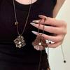 Comfortable Clavicle Chain Lightweight Flower Pendant Necklace Brown Leopard Print Fashion Neck Decoration