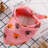 Kids Small Square Towel Scarf with Pattern, Watermelon Red, for Boys and Girls