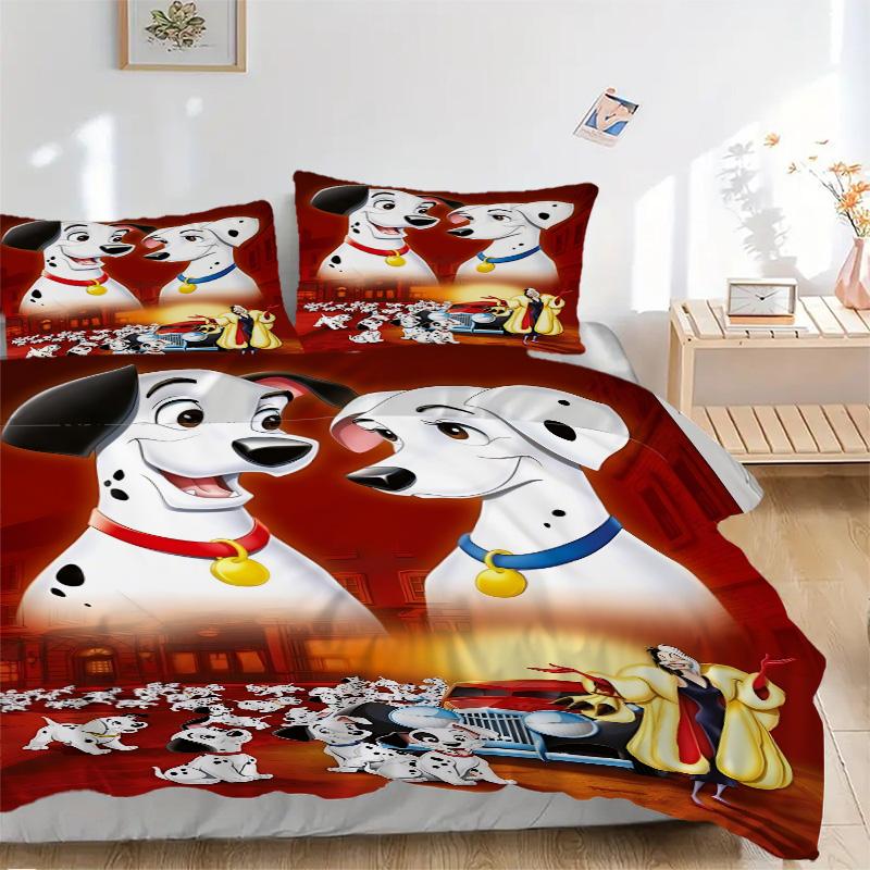 Dalmatian Dogs Fireworks Print 3Pcs Bedding Setduvet Cover With 2 Bedropillowcase Home Birthday Gift