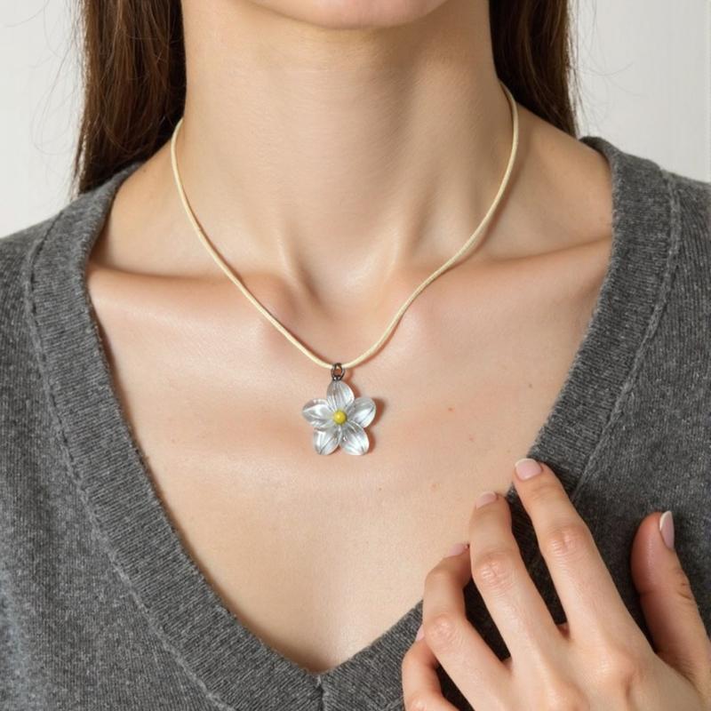 Leuchtende Eier Blumen Charm Halskette Farbwechselndes Design Künstlerischer Dopamin Schmuck Zubehör