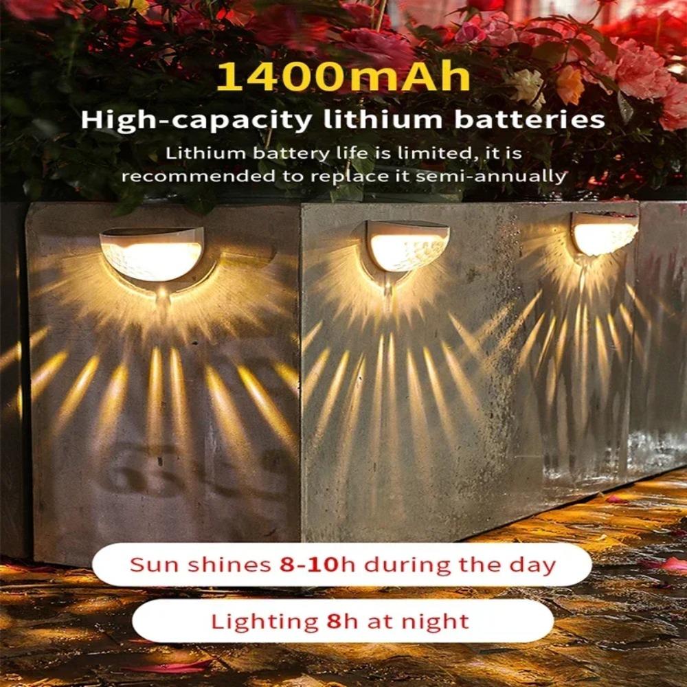 Solar Fence Light Outdoor Waterproof Wall Lamps Garden Energy Light Festoon Decoration LED for Garden Step Patio Stairs 1-12PCS