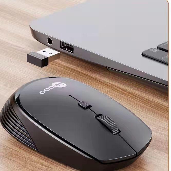 Lenovo Lecoo WS202 2,4 GHz Kabellose Maus, Büromaus, 4 Tasten, Stummschaltung, ergonomisches Design mit 3 einstellbaren DPI für PC, Laptop, Schwarz