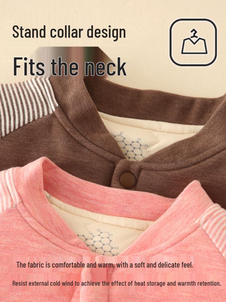 Children's Four-Layer Cotton Coat with Wool Lining - Warm, School Uniform Jacket for Boys and Girls