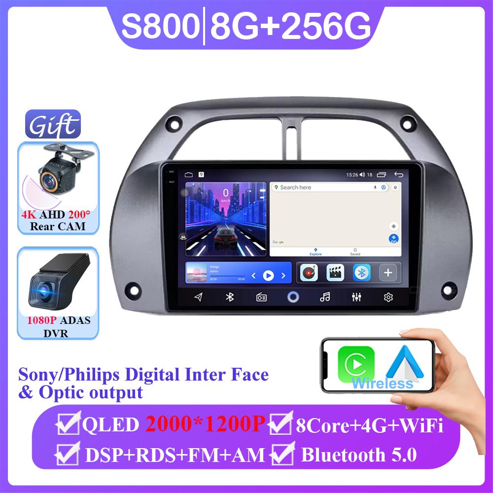 12+256G Android 14 For Toyota RAV4 Rav 4 2001-2006 Auto Radio Head Unit Carplay Multimedia Video Player Navigation No 2din DVD