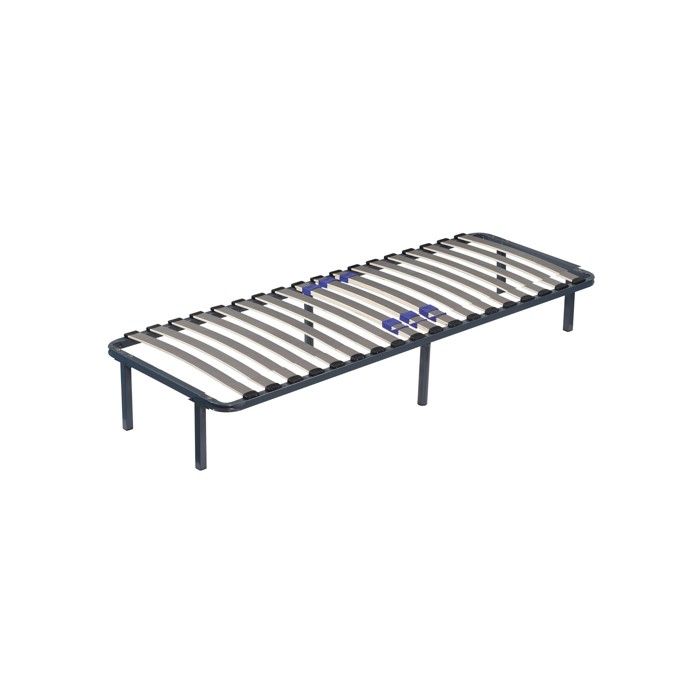 Marion - Black Bed Base Reinforced Slatted Frame and Adjustable Support Feet 80x200 X 29 Cm In Metal - Easy Assembly