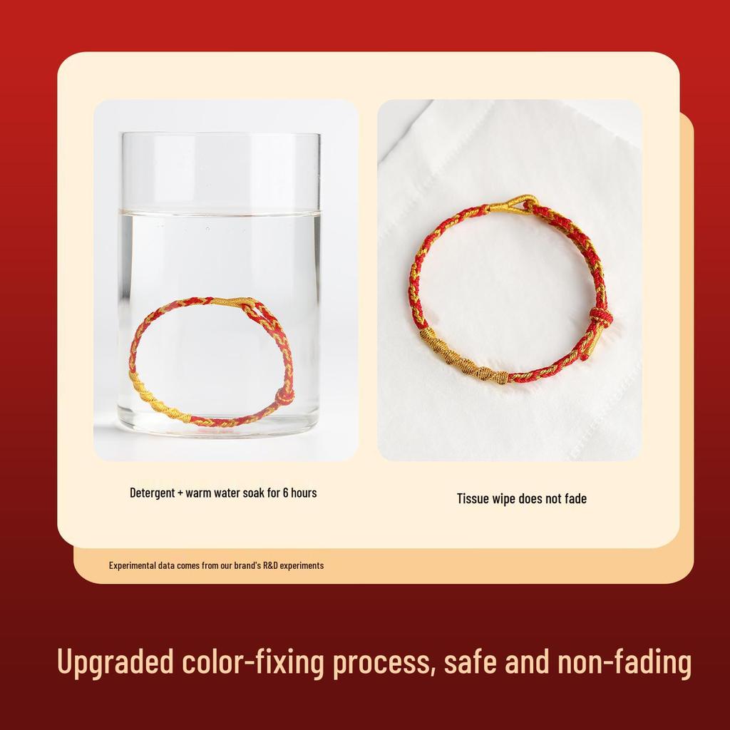 Putuo Mountain 2026 Benming Year Good Luck Red Rope Bracelet - Men's and Women's Vajra Knot Woven Amulet.