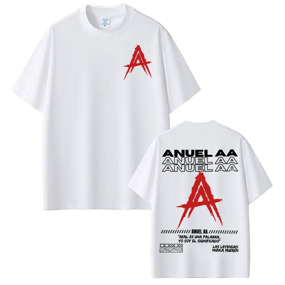 Anuel Aa Rhlm 2 Real Hasta La Muerte Album Print TShirts For Unisex Unisex Harajuku Hip Hop Street 100 Cotton Short Sleeve TShirt