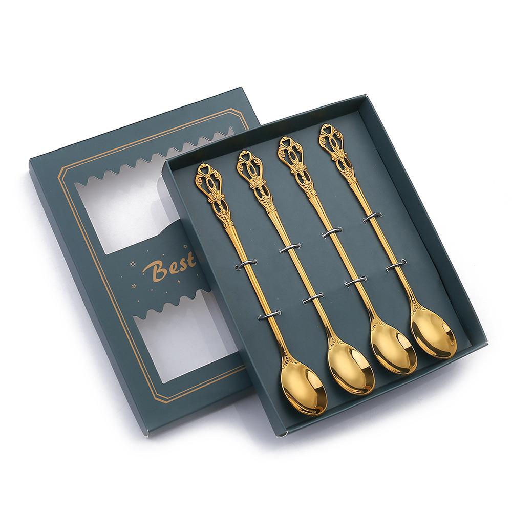 HANYANG Tableware Set Creative Spoon Round Spoon Stirring Spoon Gift Set Ice Spoon Fruit Fork Gift Set