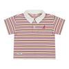 Coolmax Pique STripe Collar T shirT Brown Sb 0d08