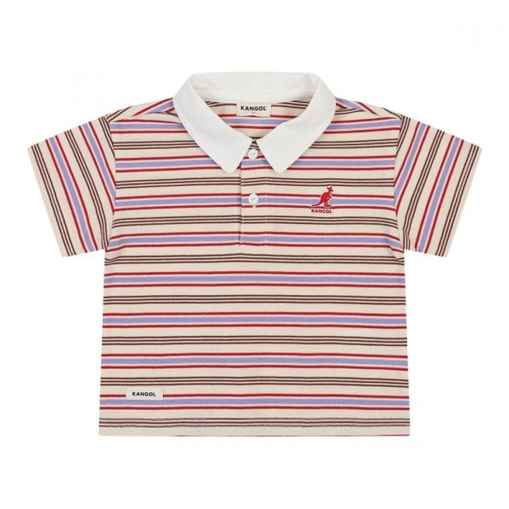 

Kangol Kids Coolmax Pique STripe Collar T shirT Brown Sb 0d08 Braun/110