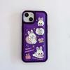 Ins Rabbit Purple Bunny Cartoon Leather Silicone Soft Cute Phone Case For Iphone 11 12 13promax 14 Pro Max Plus Xsmax X Xr Cover