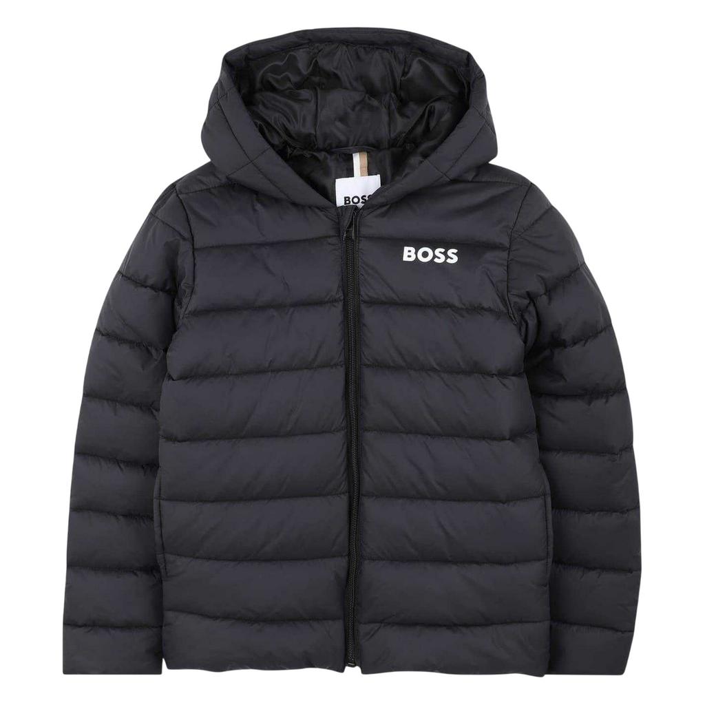 Boss Childrens/Kids Horizontal Stripe Hooded Regular Puffer Jacket