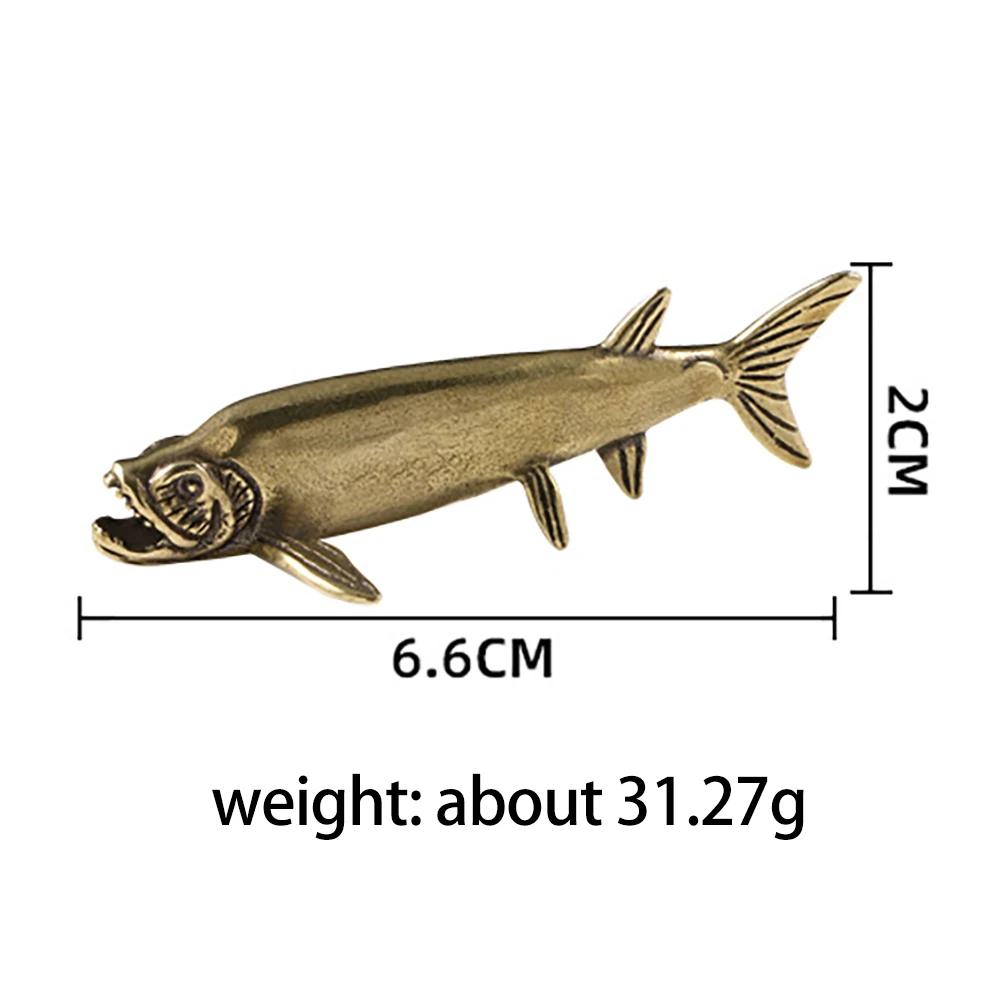 Brass Sword Shooting Fish Prehistoric Marine Creatures Decoration Xiphactinus Metal Figurines Ancient Copper Fish Home Decor