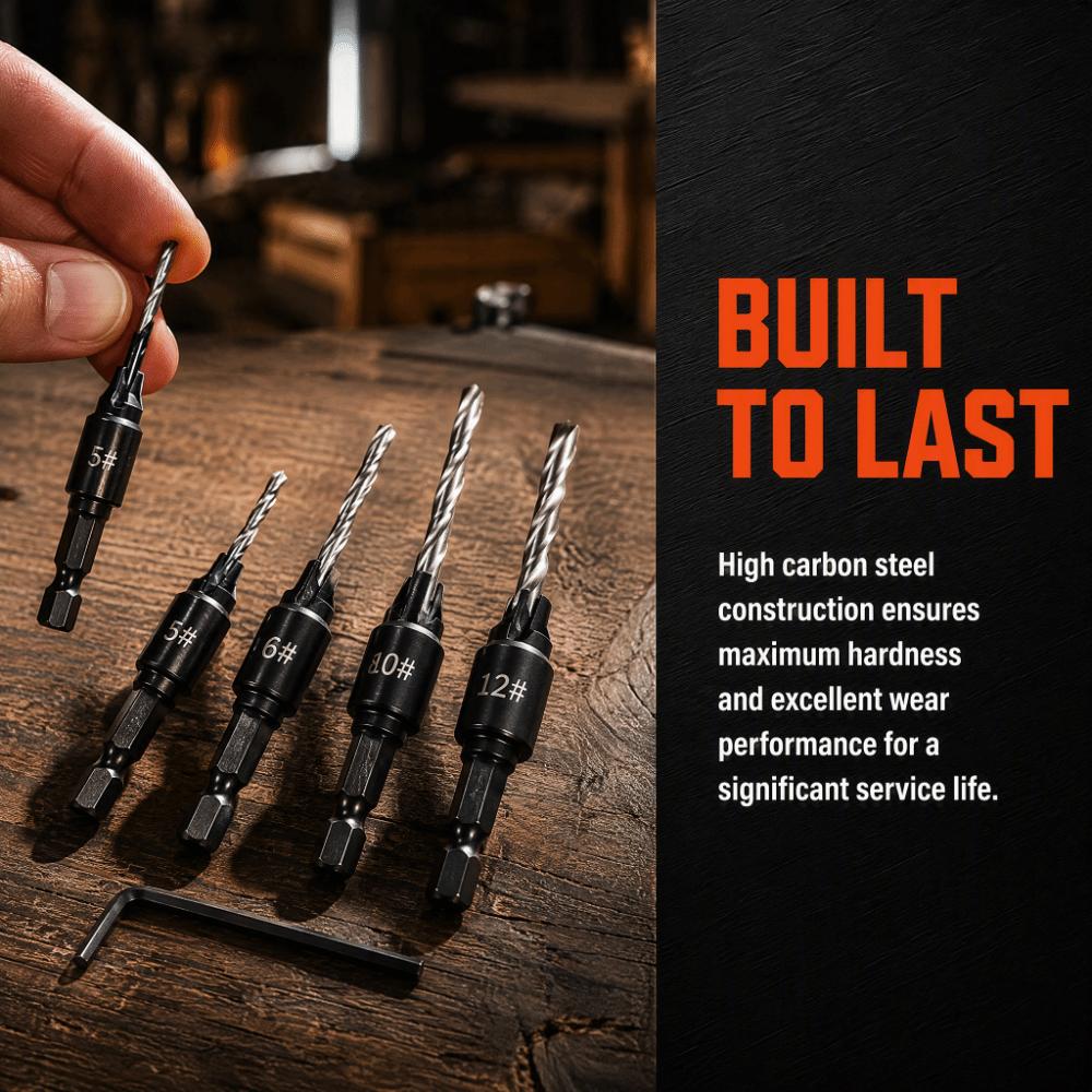 11pcs 1/4 Inch Hex Shank Counterbore Drill Bit Set Quick Change Chamfer Drill Bit Set  Woodworking