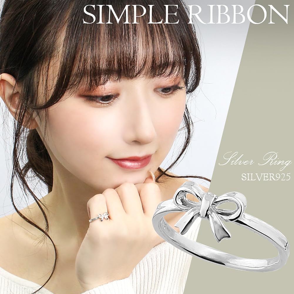 Shinjuku Gin No Kura Simple Ribbon Silver 925 Ring, Size 7, Women's