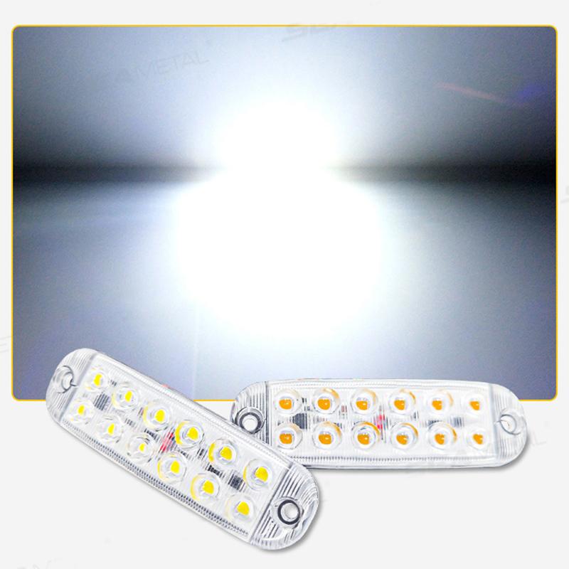 SEAMETAL 12smd LED Strobe Warning Light Strobe Grille Flashing Lightbar Car Truck Beacon Lamp Amber Yellow Traffic Lights 12V-80V