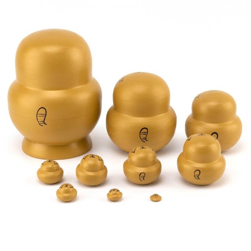 Traditional Russian Nesting Dolls 10Pcs/Set Hand Painted Wood Matryoshka  Theme Nesting Dolls Folk Art Collectibles