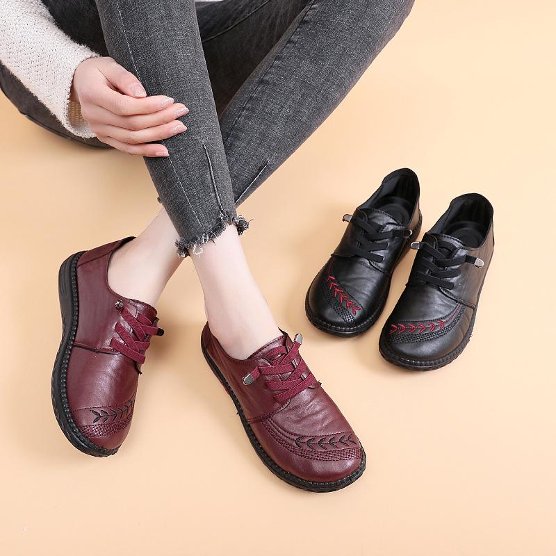 Old ******* cloth shoes ****** new women's single shoes one pedal non-slip s**t casual sole middle-aged and elderly mother shoes