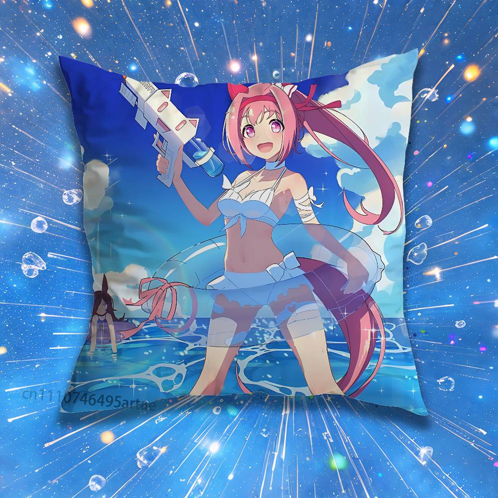 Haru Urara UUmamusume Pillow Case Living Room Sofa Cushion Cover Suitable For Home Bedroom Room Decoration