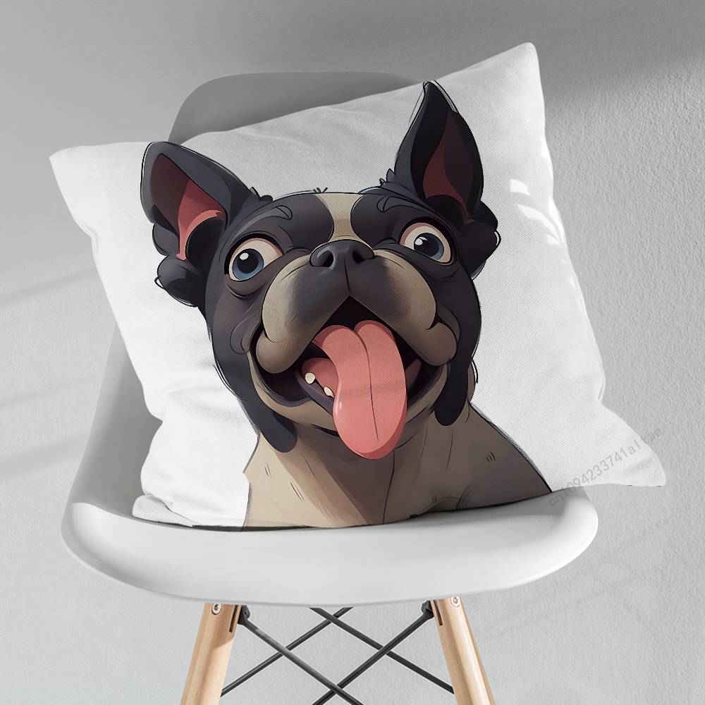 Cartoon Drench Bulldog Pillow Case For 30x30cm45x45cm55x55cm For Home Bedroom Decoration And Protector