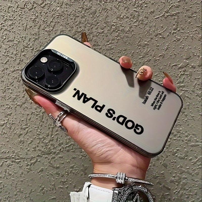 Lucky Start Black English God's Perspective IMD Laser Phone Case For iPhone 11 12 13 14 15 16 17 XS XR X 12 13 Plus Pro Max SE Series