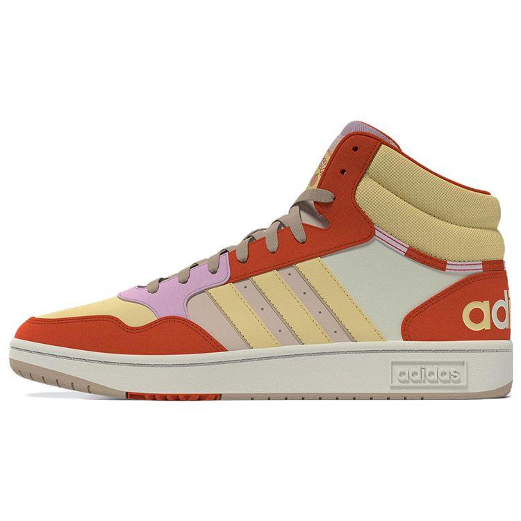 Adidas Neo Hoops 3.0 Mid Durable High-Top Sneakers Women Sneakers Orange Yellow FZ6573