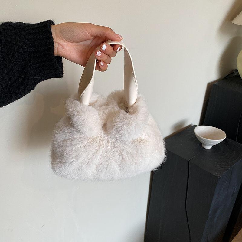 

Wholesale pleated handbag bag autumn and winter 2025 new women s shoulder crossbody plush bag niche bucket bag белый