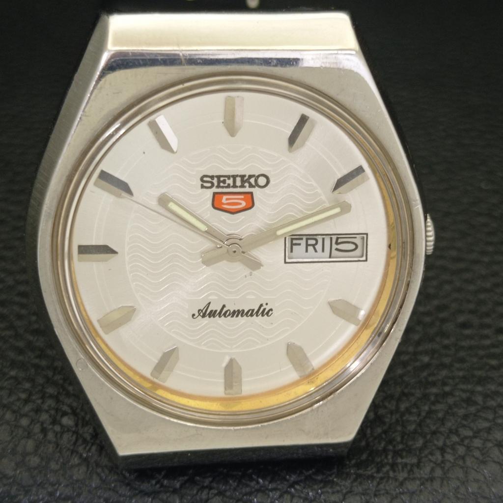 VINTAGE SEIKO 5 AUTOMATIC 6309A JAPAN MENS SILVER COLOR DIAL WATCH A500839-5 R154-a500839