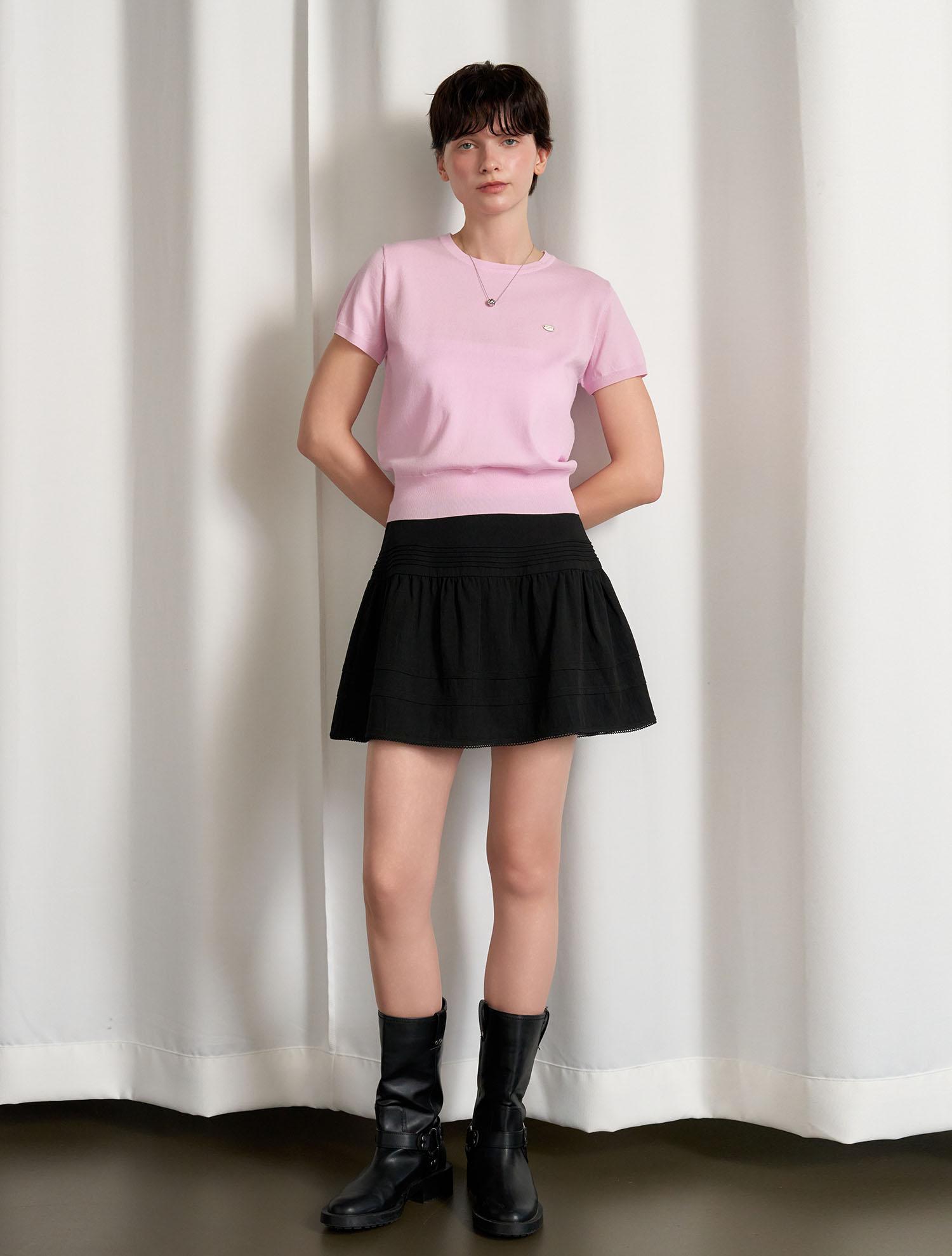 General Idea Airy Essential Half Knit [Pink] / Wbe2L05512 Pink/Xl