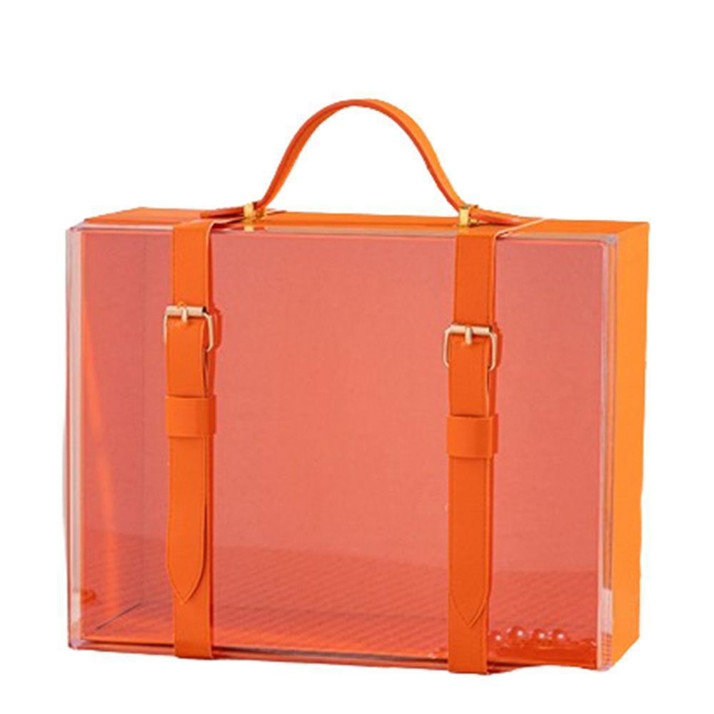 

Прозрачная подарочная коробка «Лайт-люкс» с видимыми окошками, коробка для упаковки свадебных сладостей, День святого Валентина Orange-25*20*10cm