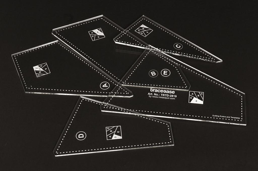 Traceease 5 Pcs Multi Shaped Quilt  Applique Template 9" x 9" inches DIY Sewing Quilt Patchwork Templates for Quilting-- 1 8" Thick