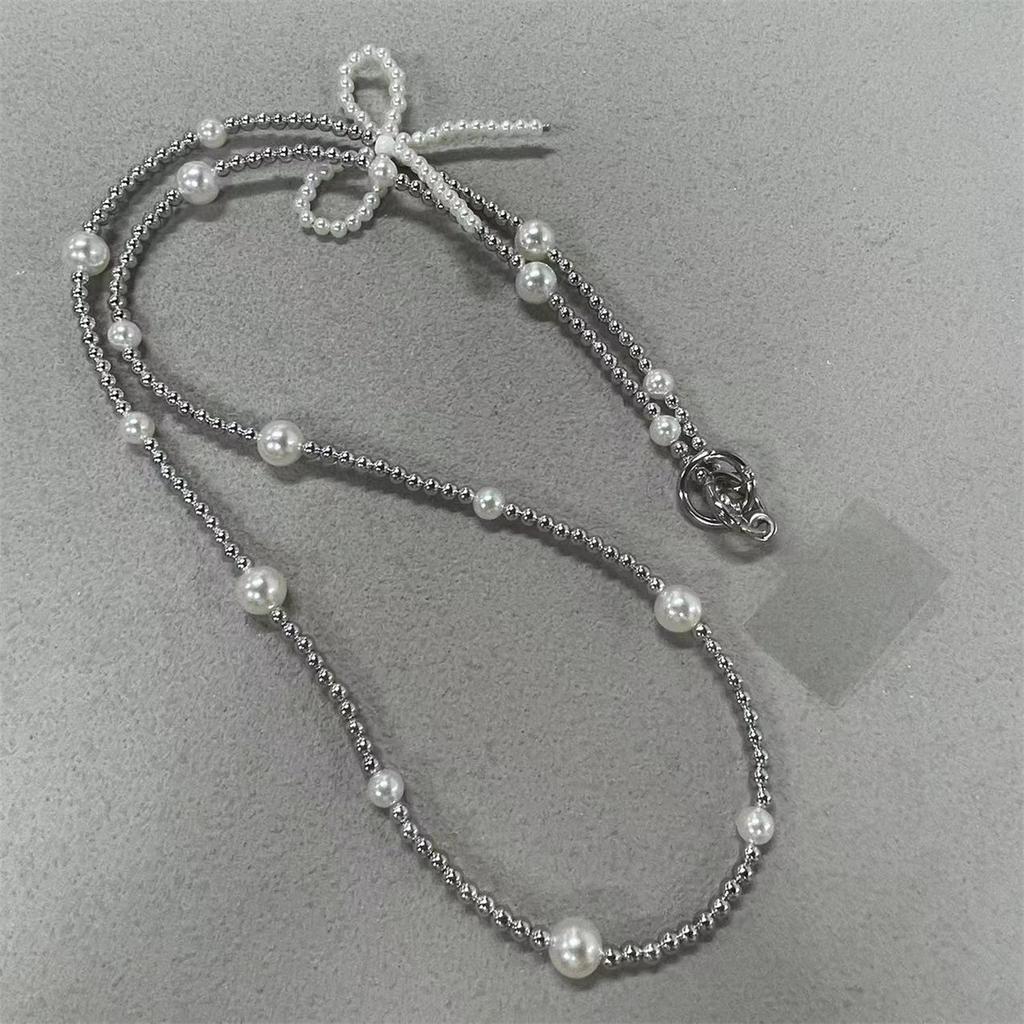 Pearl Love Bow Crossbody Bag Replacement Chain Hanging Accessories Versatile Jewelry Phone Hanging Rope Accessories