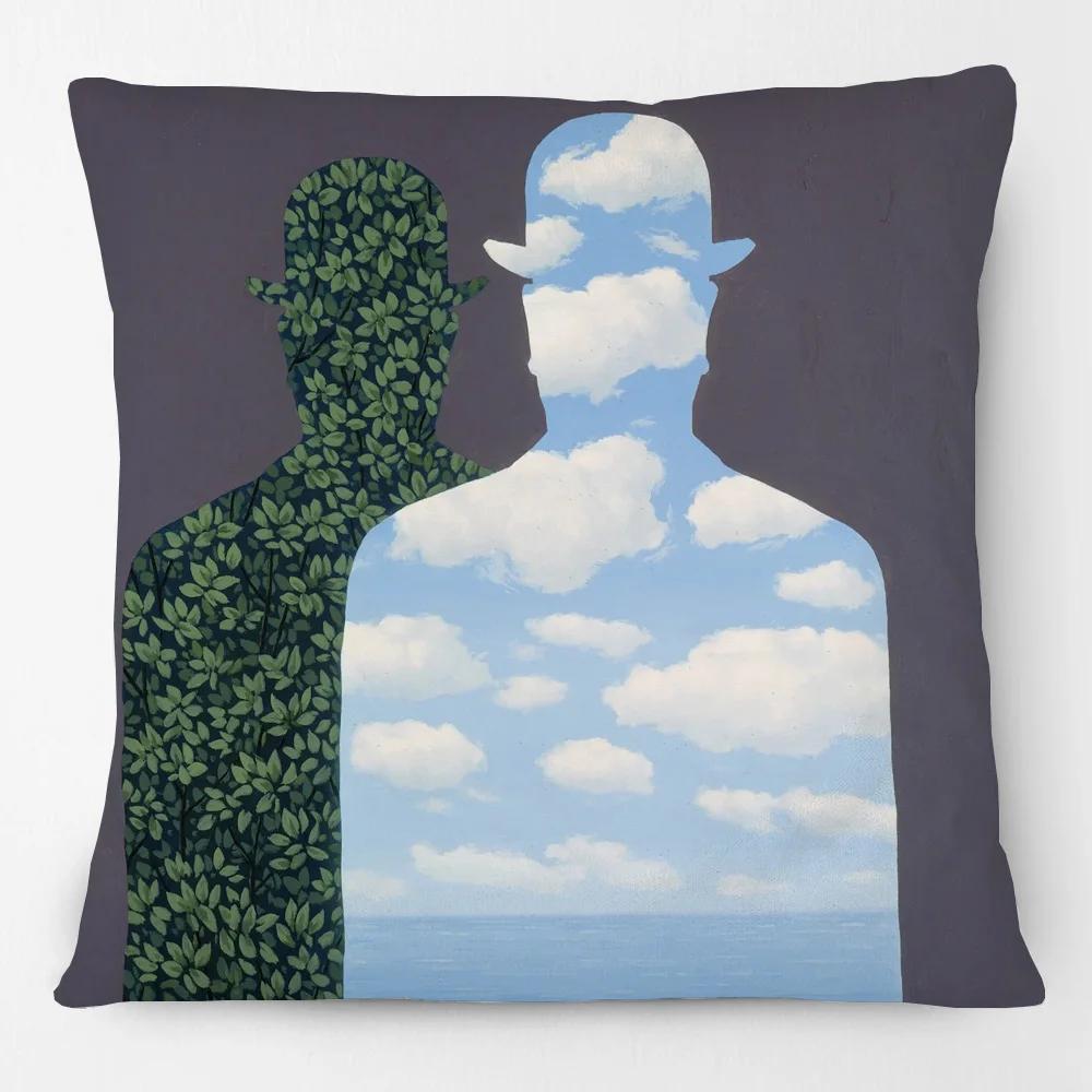 

Европейский сюрреализм Искусство Чехлы для подушек Рене Магритт Знаменитая картина маслом Декоративная наволочка 45x45cm