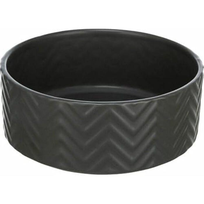 Gamelle en céramique - TRIXIE - 0,9 L - Noir - Rond - Pour chien moyen