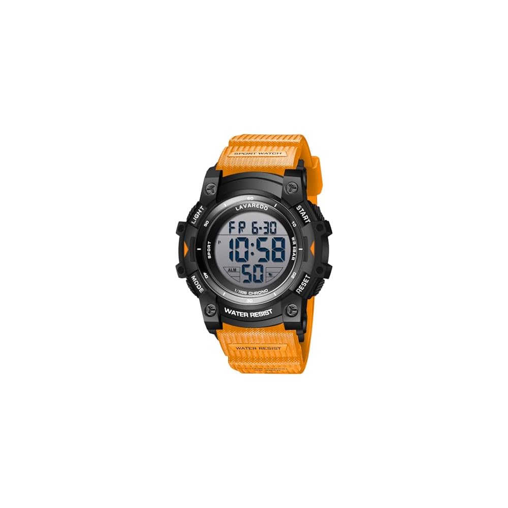Men s Digital Sports Watch Multi-Function Large Screen Waterproof LED Display Outdoor Timepiece