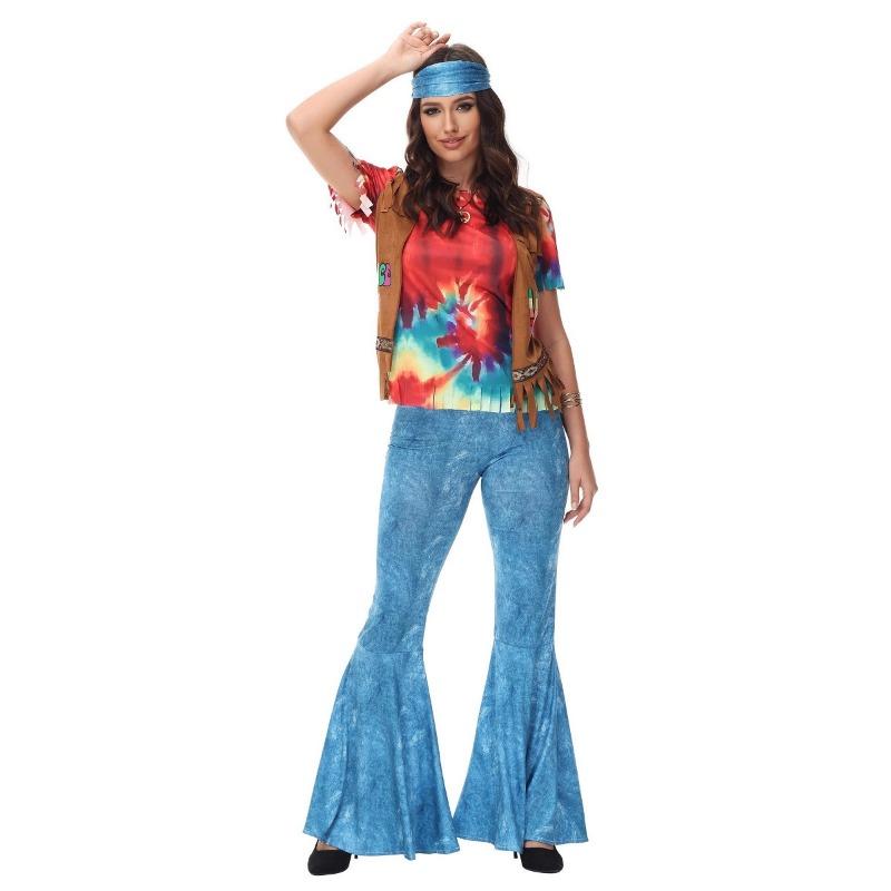 Halloween Adult 70 Retro Disco Hippie Hippie Costume Nightclub Bar Party Costume