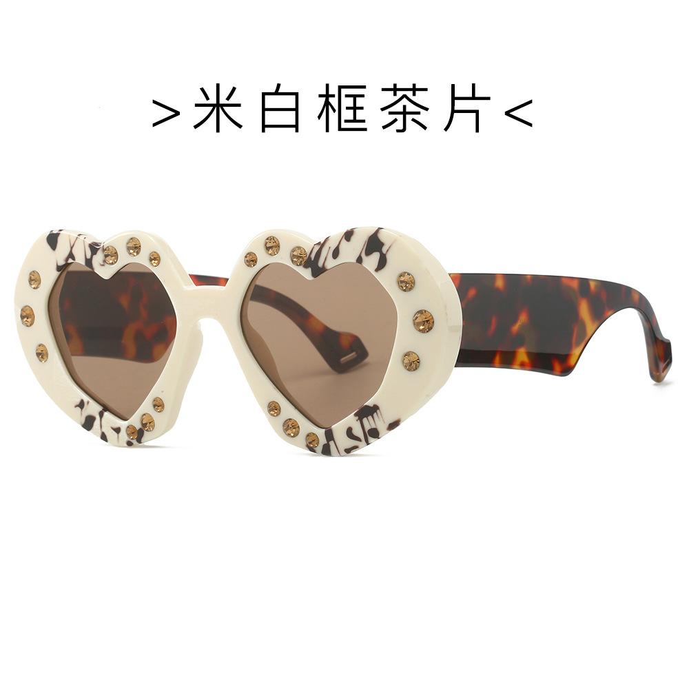 

New Diamond Studded Heart-Shaped Sunglasses Personalized Women S Dance Sunglasses Party Decoration Sunglasses