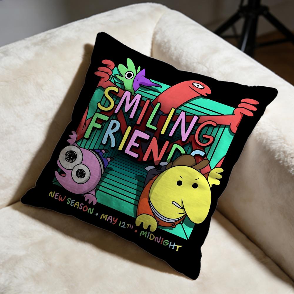 

Trendy SSmiling Friendsed Cushion Cover Soft Decorative Pillow Case Suitable for Bedroom Sofa Car Travel Use 30X30cm