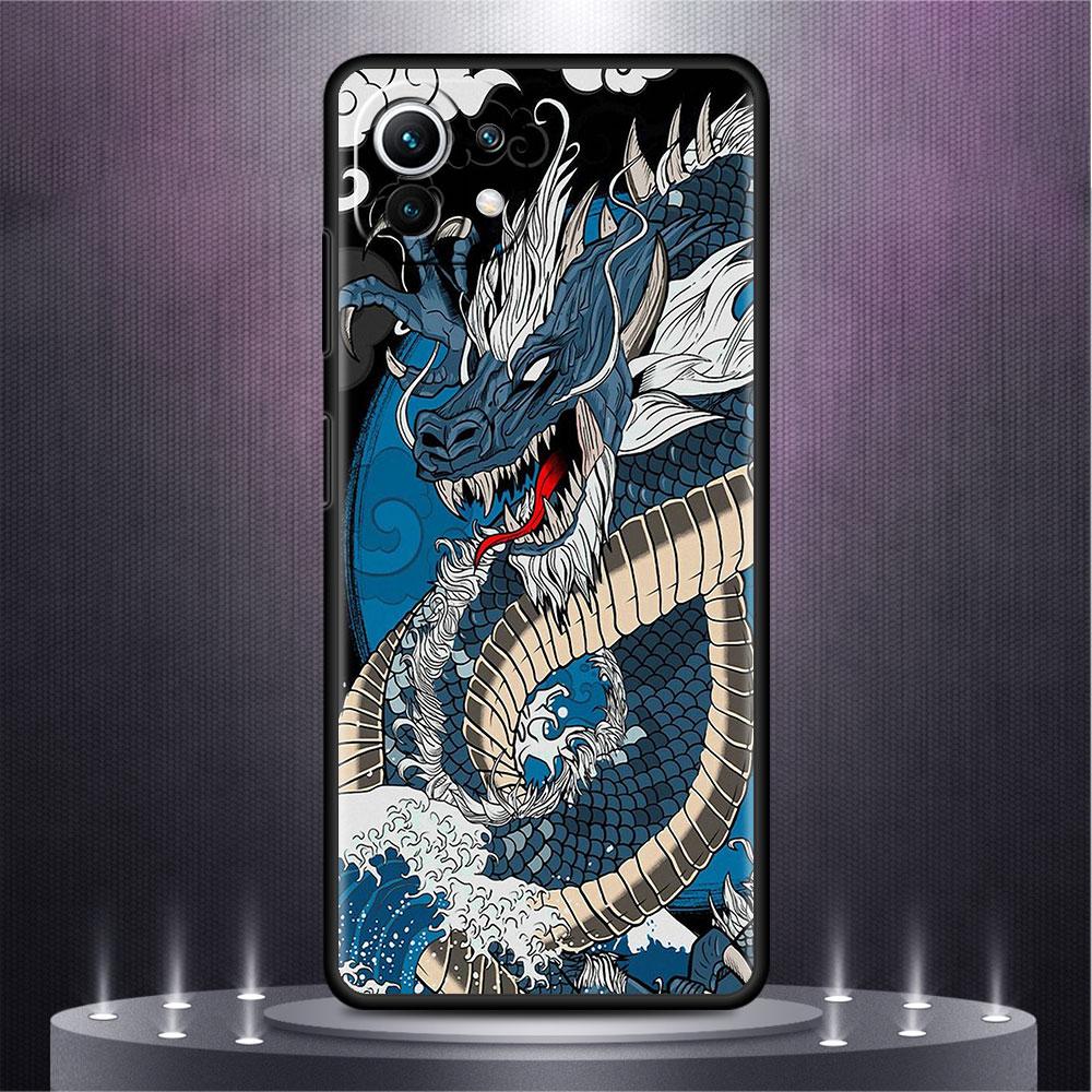 Hülle für Xiaomi Mi Poco X3 X4 NFC M3 Mi 11 11T 10 T 9T 12 9 10T Lite Silikon Rückseite Handyhülle Mode Chinesisch Vintage Drache