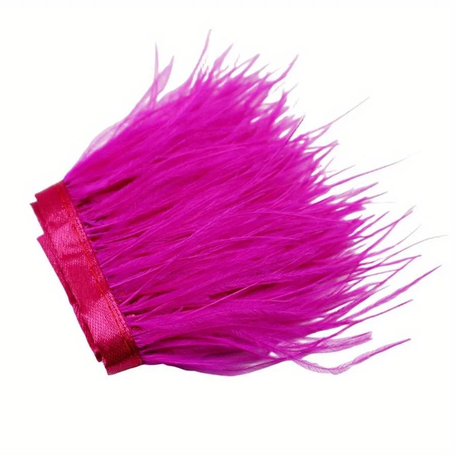 1/10M Natural Plume Black Ostrich Feathers Trim Crafts DIY Feather Ribbon Jewelry Making Wedding Party Christmas Decor 8-10cm