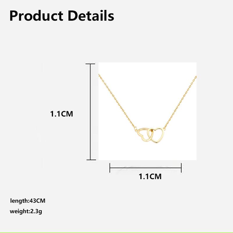 New 925 Silver Heart Necklace Simple Geometric Shape Charm Pendant Choker Birthday Gift Women's Exquisite Jewelry