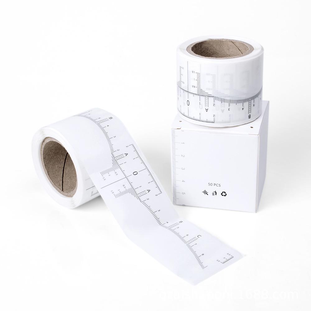 Transparent Adhesive Eyebrow Shaping Ruler - Disposable Design Tool for Permanent Makeup.