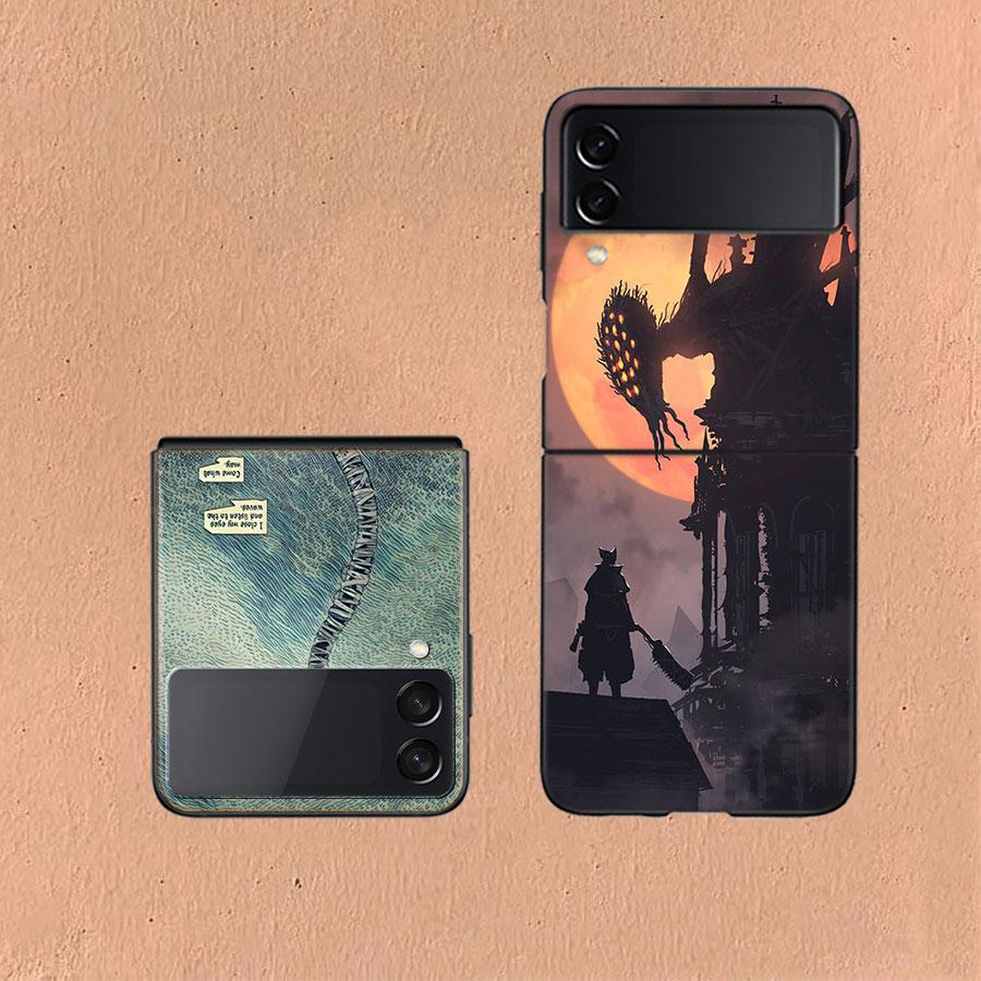 Bloodborne Game Phone Case For Samsung Z Flip 6 7 5G Galaxy Z Flip 5 4 3 5G Cases Shockproof Hard Cover TPU
