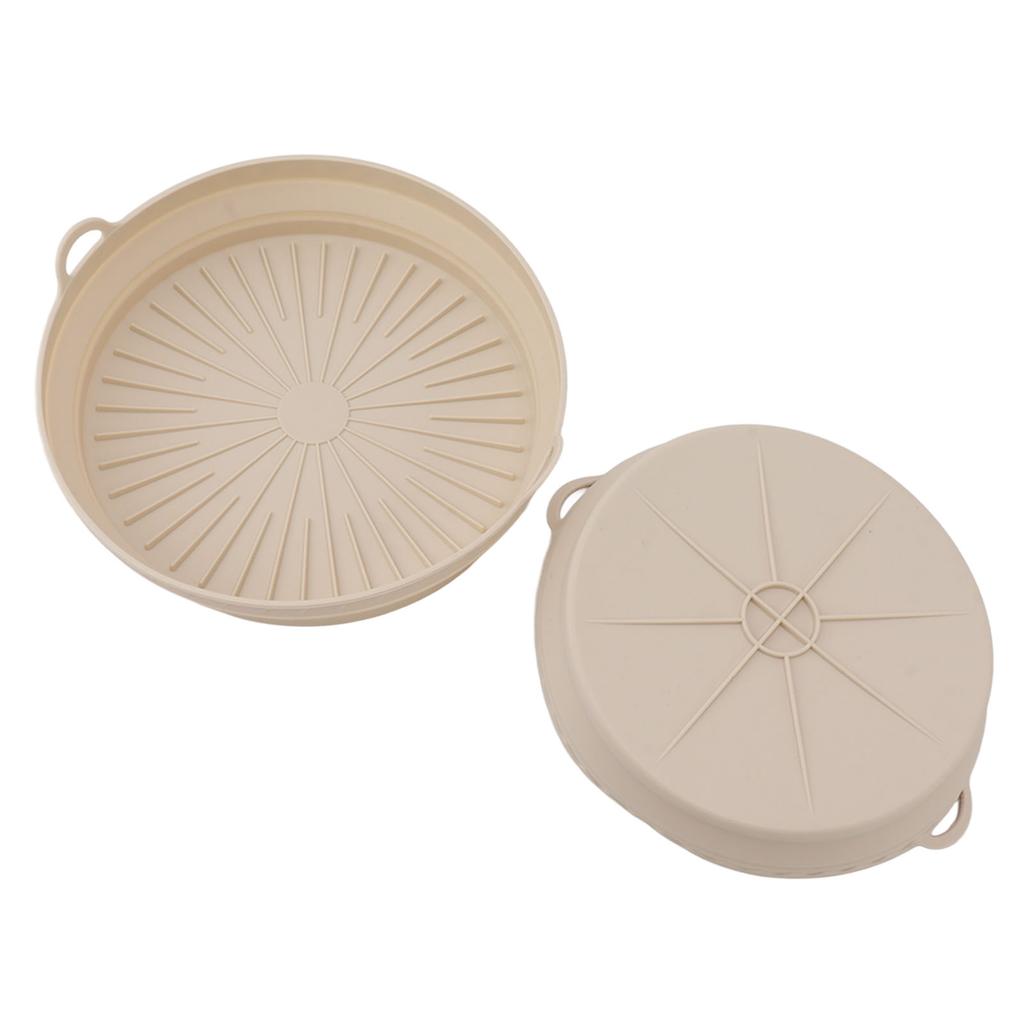 2 PCS Kitchen Fryer Silicone Liners Basket Foldable Reusable Kitchen Fryer Silicone Pot Bowl for Kitchen Fryer