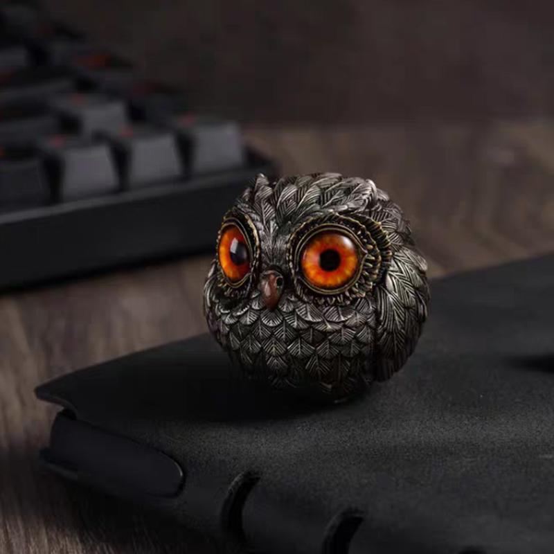 Adorable Christmas Owl Resin Ornament - Small Desktop Decor Ideal Xmas Gift for Home