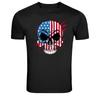 American Flag Skull Patriotic USA Graphic T-Shirt