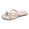 7468-24 Flat Bottom Half-drag Girls Wear Exquisite 2025 Soft Bottom Summer Gentle and Beautiful Cool Slippers