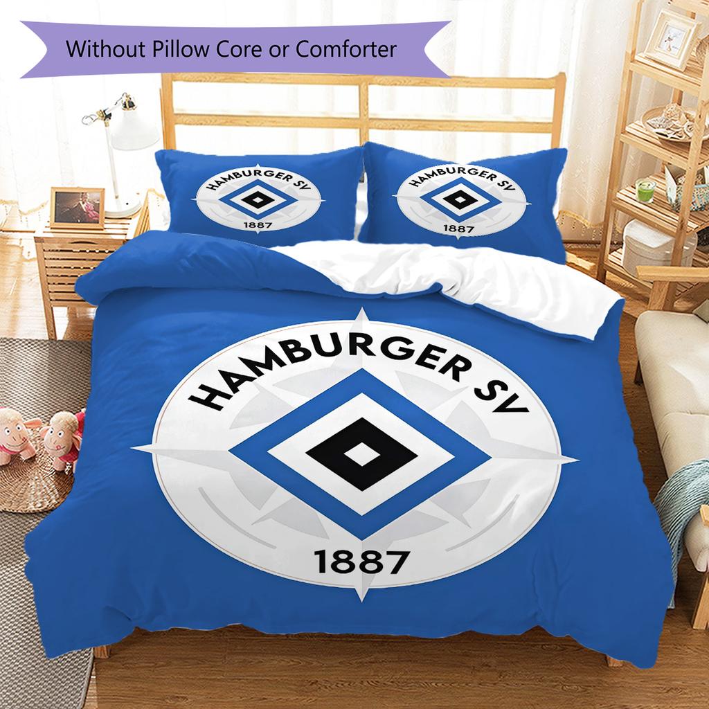 Set Copripiumino Trapuntato Hamburger SV Federa Federe Decorazione Casa Regalo di Compleanno (1 * copripiumino + 2 * federa, senza nucleo)