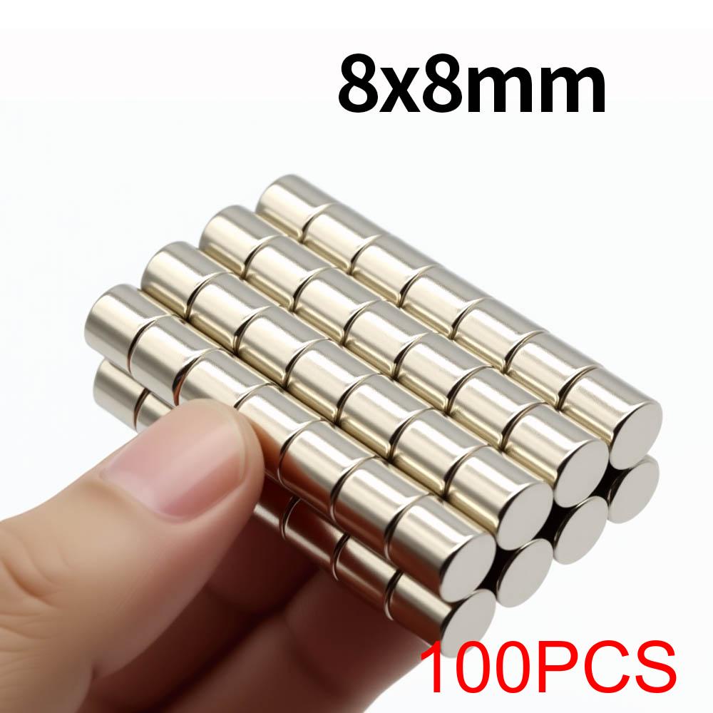 8x8mm Super Strong Neodymium Magnet N35 NdfeB Permanent Magnetic Imanes Round Powerful Magnets Refrigerator Magnet